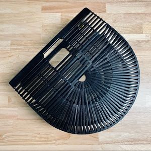 HANDBAG 🌋 Black Wooden Large Ark Handbag